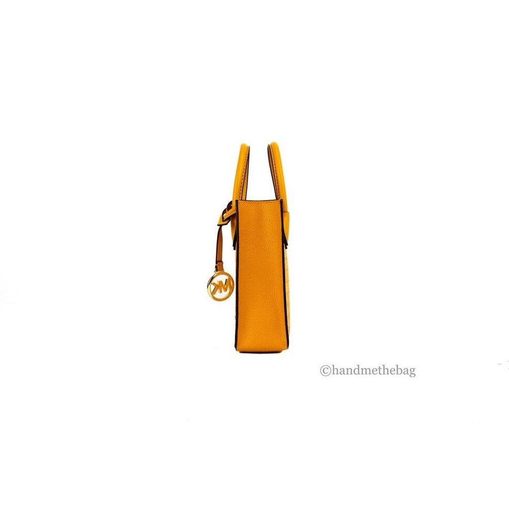 NEW Michael Kors Mercer North South Shopper Crossbody Bag Yellow Signature PVC - Picture 9 of 11